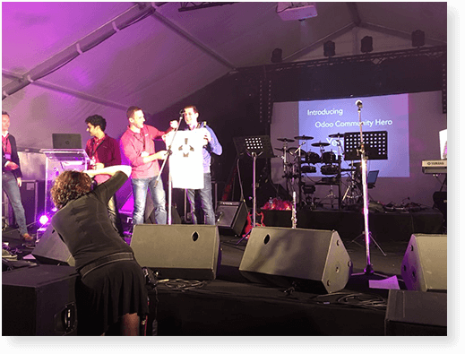 Yenthe being awarded the title Odoo community hero