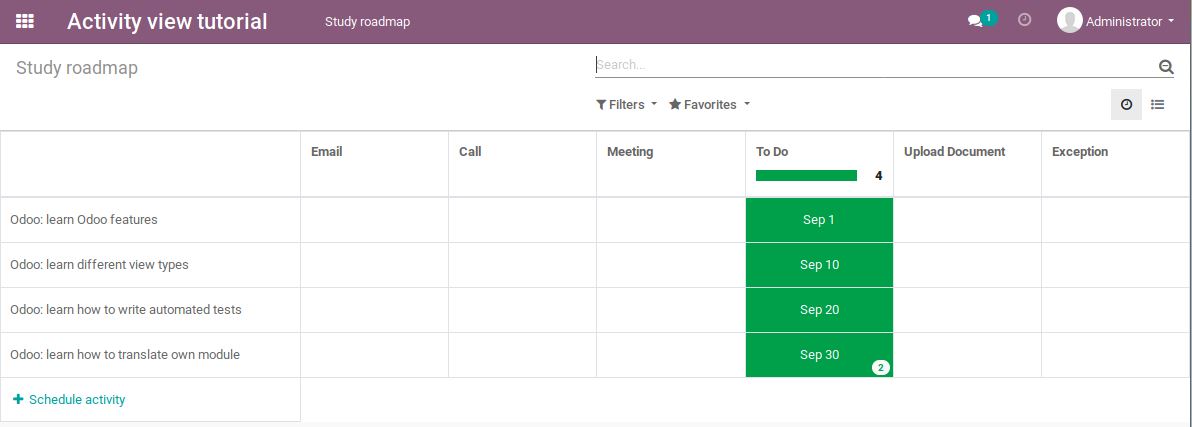 Activity view example